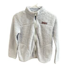 Vineyard Vines Light Blue Zip Up Sherpa Fleece Jacket Pockets Size Large 14